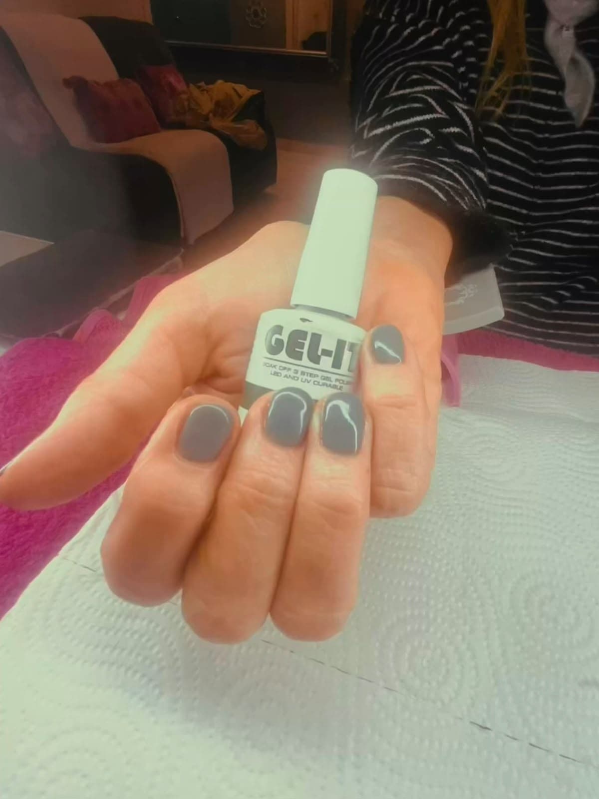 Charcoal grey gel manicure with Gel-It gel polish